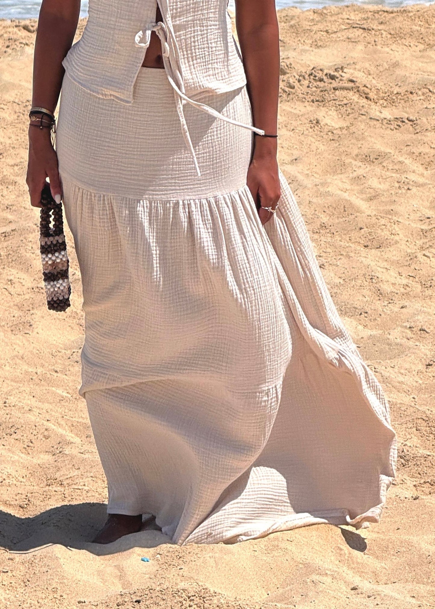 Light beige boho skirt