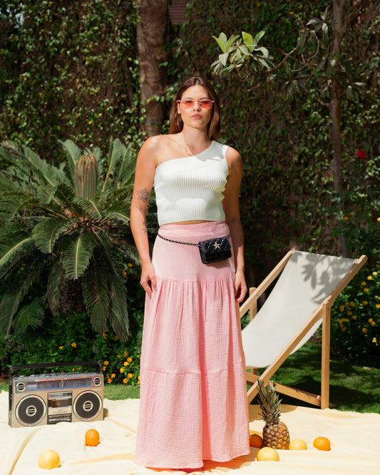 Powder Pink boho skirt