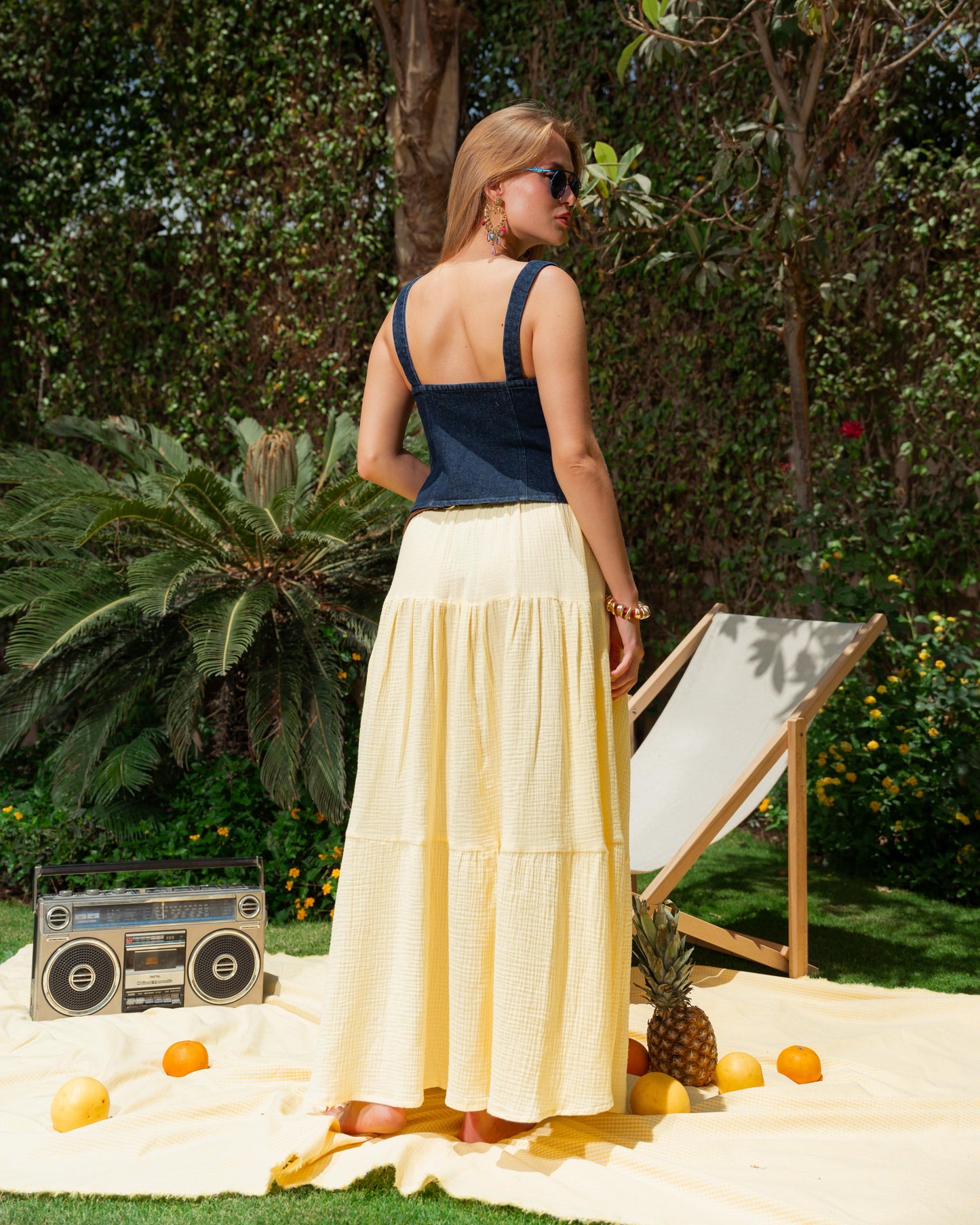 Butter yellow boho skirt