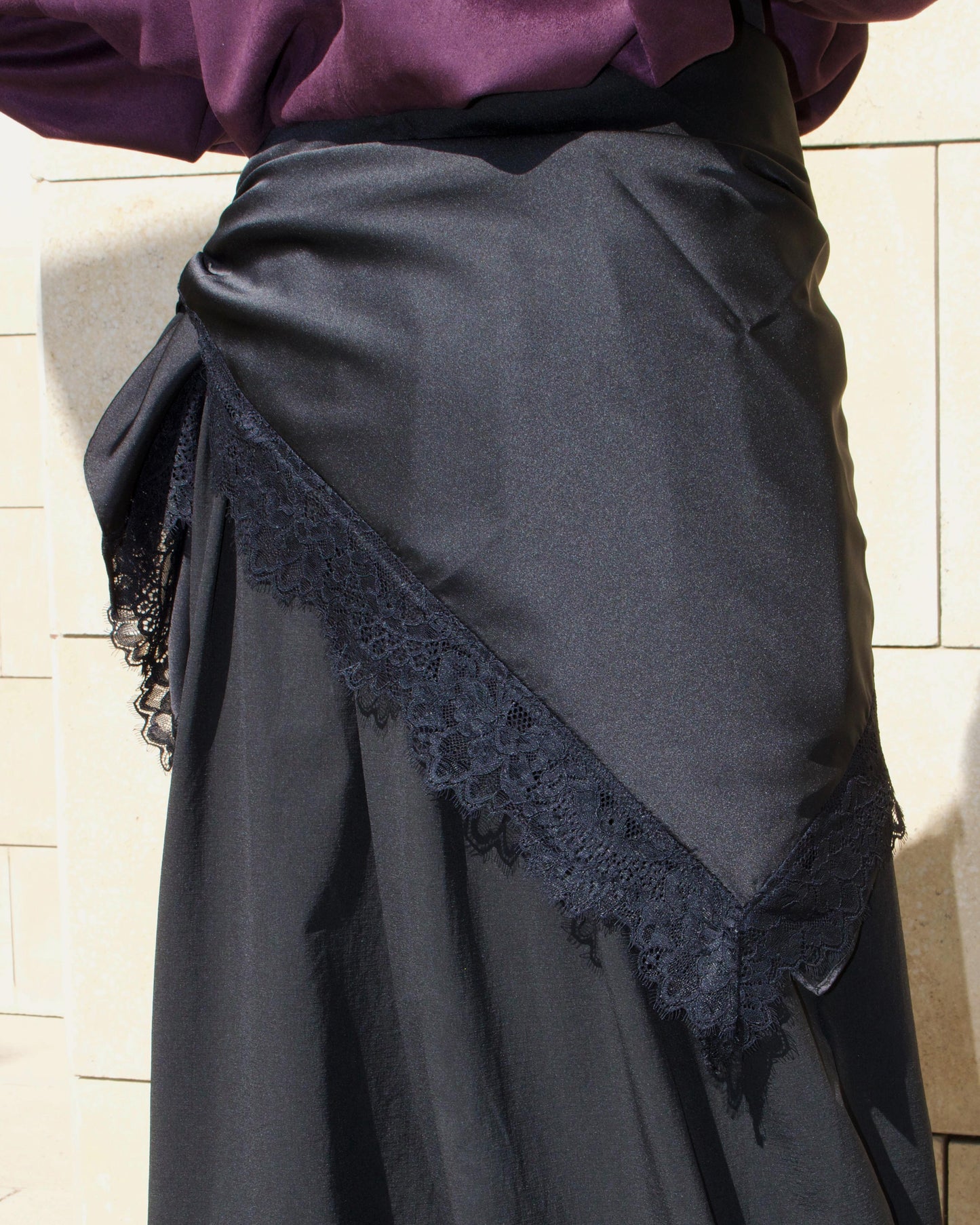 lace X satin scarf
