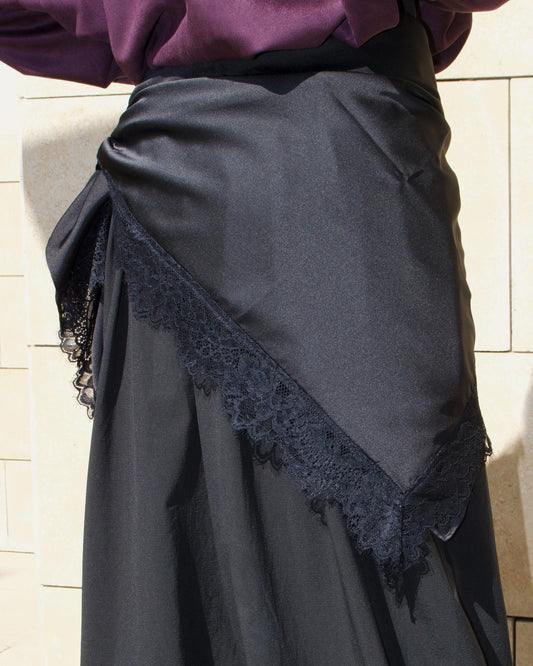 lace X satin scarf