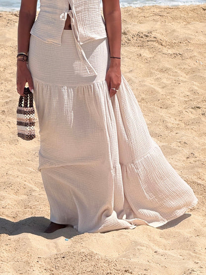 Light beige boho skirt