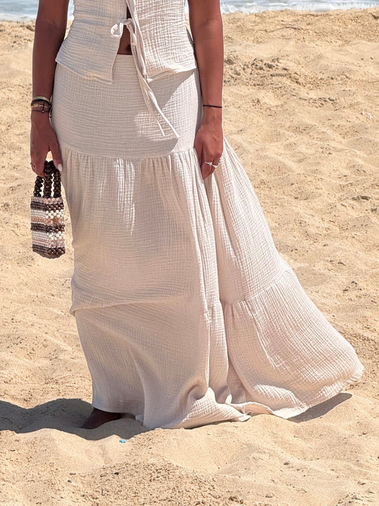 Light beige boho skirt